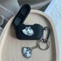 New Caroton Cat Silicone Soft Case for JBL WAVE BUDS Earphone Protector Cover for JBL WAVE100 TWS Headphone Bag with Keyring. 