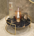 Metal Cosmetics Desktop Storage Tray Makeup Organizer Bedroom Decorative Organize Perfume Lipstick Dressing Table Rack. 