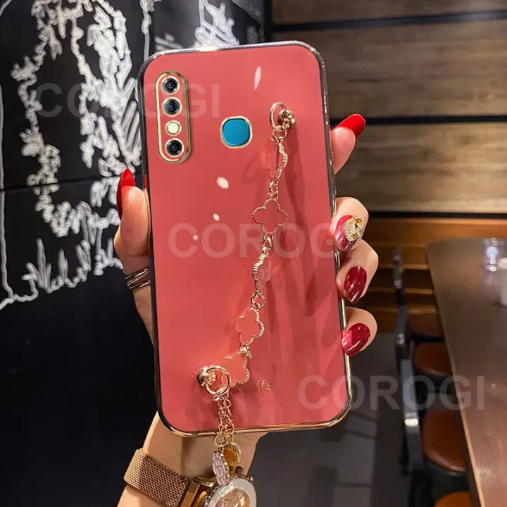 For%20Infinix%20Hot%208%20Back%20Cover%20with%20Lucky%20Clover%20Wristband%20Chain%20Fashion%20Bracelet%20Shiny%20Plating%20Square%20Edge%20Bumper%20Phone%20Case%20Soft%20Silicone%20Bumper%20Protective%20Cover%20-%20Image%203