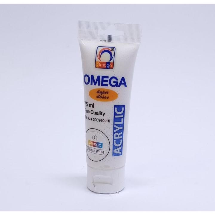 Omega Acrylic Color paint Chinese White #1 (75ml)