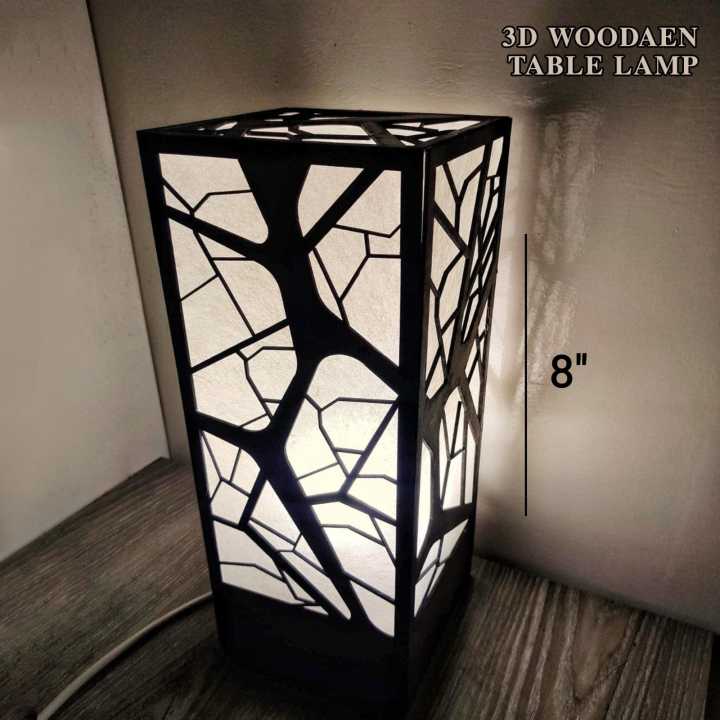 Mister Traders 3D Unique Design Wooden Lamp I Lamp I Wooden Lamp I Lamp For Room I Lamp For Office I Lamp For Bedroom I Lamp For Side Table Stylish I Decorating Items I Home Decorating Items I Decoration I Decoration Pieces