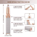 2 in 1 Flawless Hair Removal Machine USB Rechargeable for Girls Shaver with LED Light-Gold white black-Wiscobuy. 