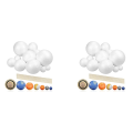 ZOROOM 2X Solar System Project Kit, PlanetModel Crafts 14 Mixed Sized Polystyrene Spheres Balls for School Science Projects. 
