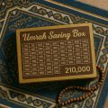 Umrah Saving Box - Wooden Islamic Money Saving Box - 280 Days. 