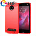 【ETOP】Moto Z3 Play Case,Moto Z3 Case, Sfmn 2-Pack Carbon Fiber Brushed Texture Soft TPU Full-Body Protective Cover Phone Case. 