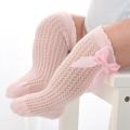 I LOVE DADDY&MUMMY-Cute Bowknot Baby Socks Cotton Bows Baby Girls Knee Socks Spring Summer Mesh Kids Infant Toddler Knee High Socks 0-2Y. 