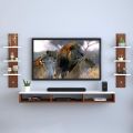 TV Stand Unit for Living Room/Wall Mounted TV Unit, TV Cabinet, Set Top Box Stand (Walnut & White). 