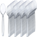 Disposable Transparent Plastic Spoon, (Pack Of 100), Disposable Cutlery, Disposable Plastic Spoons Pack of 100. 