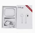 High Quality i14 TWS earphones ,earbuds and earpods with universal mini wireless Bluetooth and a charging dock base for Android. 