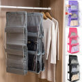 New high quality Multipurpose 6 hanging hand bags pocket organizer for bag to collect dust proof closet storage bag door wall various shoes bag with hook. 
