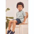 Next UK Textured Knit Button Through Polo Shirt for Baby Boys, Kids. 