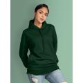 Plain Bottle Green Hoodies for Women. 