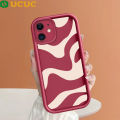UCUC for iPhone 12 Back Cover Black White Stripes Ladder Camera Soft Rubber Protection Phone Case. 