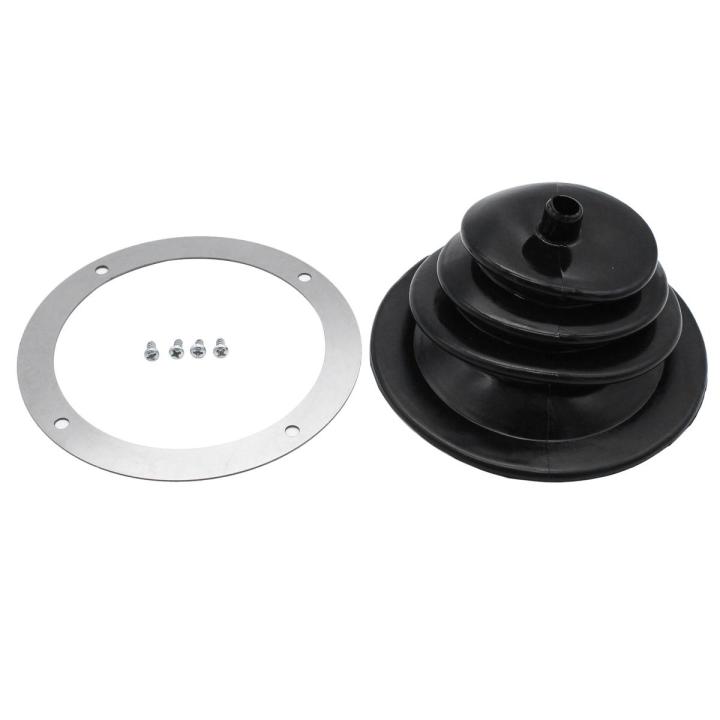 For Mr Gasket 1651 Shifter Boot Small Round Black Rubber 5.250 Inch Round Plate Gear Stick Shift Knob Cover Boot Gaiter
