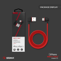 Sigma Lightning (Iphone) Auto Disconnect Fast Charging + Data Cable (Nylon - L Shape - 90 Degree - Elbow - For Gaming And Use While Charging Comfortable Cable) For Lightning supported all Devices - Ninety Cable - C1 - Lightning. 