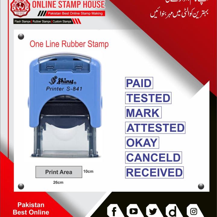 Mini Shiny S-841 Self-inking Rubber Stamp Printer with Custom one line signature