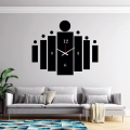 Wall Clocks Home Decor Living Room Luxury 3D Mirror Silver Wall Clock Modern Design Home Decor Clock Wall Decal Living Room Wall Clock Happy House. 