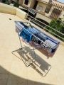 Sturdy Laundry Drying Rack – Foldable Wet Clothes Stand with Multiple Hanging Rods for Efficient Air Drying. 