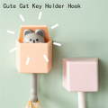 4 PCS Creative Adhesive Coat Hook Cute Cat Key Holder Hook for Coat, Scarf, Hat, Towel, Key, Pet Hooks. 