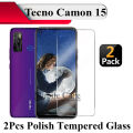2Pcs Tecno Camon 15 Tempered Glass Screen Protector Premium High Quality Polish Glass For Tecno Camon 15. 