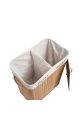 Bamboo Laundry Basket with Laundry Bag, Brown Rectangular with Lid and Carry Handle, - Clothes Sorter Hamper Storage Bin with Lid Liner,  Basket Hamper for Large Dirty Clothes Laundry, Kids Toys Hamper. 