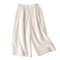 White Cotton Basic Trouser For Women. 
