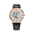 Skeleton Double Sided Glass Watch for Men / Women / Girls / Boys - Mens Leather Watches / Transparent Skeleton Watch. 