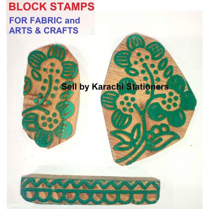 3pcs set Wooden block printing stamps for textile fabric designing craft die dye pattern on fabric