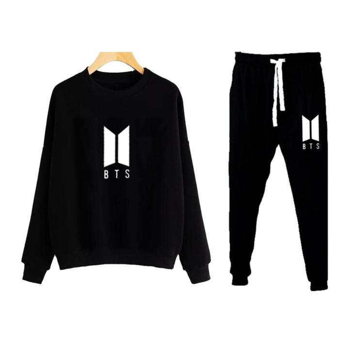 BTS Printed Winter Sweatshirt And Trouser Fleece Round Neck Full
