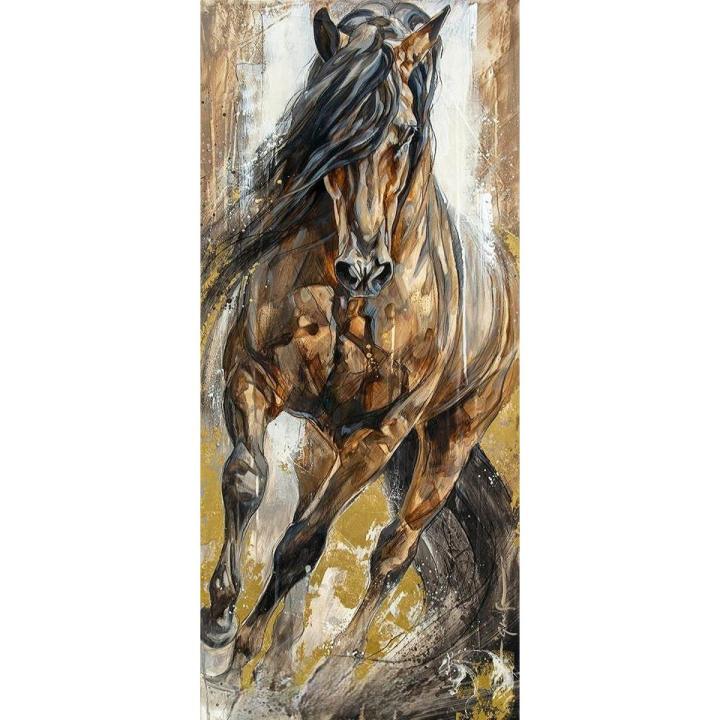 Canvas Horse Abstract Art Original Handmade Painting Ready to Hang