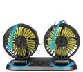 SOGO Long Neck Fan For Car Universal 12V Double Headed 360 Degree Rotation 2 Speed. 