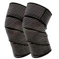Elastic Knee Wrap Pressurized Extra-Long Compression Bandages for Men and Women to Support Legs, Stable ligaments, Plantar Fasciitis, Joint Pain, Strain, Squatting, Running, Tennis, Basketball,Football (Pack of 2). 
