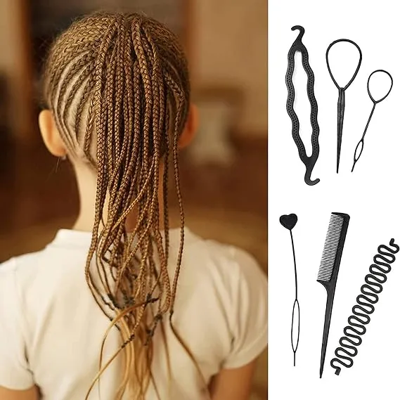 6%20Pcs%20Hair%20braiding%20tools-Including%20Hair%20braider,%20Zig%20Zag%20Pony%20tail%20maker,%20Hair%20Bun%20Hair%20styling%20comb%20and%20braiding%20accessories%20for%20Women%20-%20Image%203