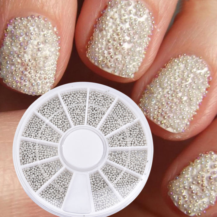 3D Micro Beads Nail Art Rhinestones Caviar Tips Decoration Manicure DIY Wheel MJ
