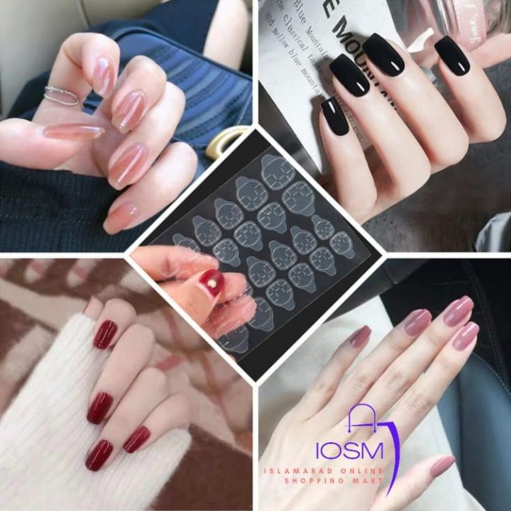 Premium Quality 24 Artificial nails Mix Range Coffin & Normal Size Nails in a Box Included Dotted Glue