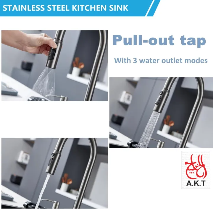 Kitchen%20Sink%20Digital%20Display%20Embossed%20Large%20Single%20Groove%20honeycomb%20dragon%20Black%20Nano%20Raindance%20Waterfall%20Sink%20with%20Pressurized%20Cup%20Washer%20and%20Two%20Waterfalls%20-%20Image%202