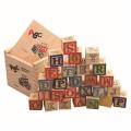 Alphabet Wooden Building Blocks Set With Storage Box Case Early Educational Toys, 27 Piece's ABC Wood Blocks. 