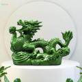 Wood Carved Chinese Dragon Statue Fengshui Ornament for Living Room Lifelike. 