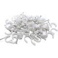 100 Pcs Round Cable Wire Clips with Steel Nail Electric (Made in Taiwan). 