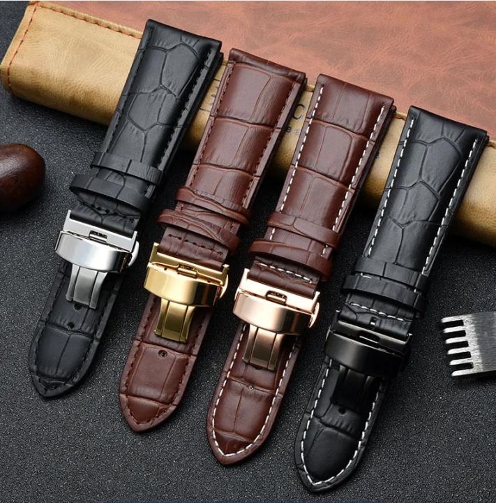 22mm Width Universal Genuine Leather Watch Band Strap For All 22mm band  Compatible Watches