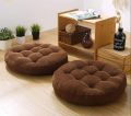 Velvet Round Floor Cushion Set of 2 – 24x24 Inch Soft Ball Fiber Filled Sofa & Seating Pillows. 