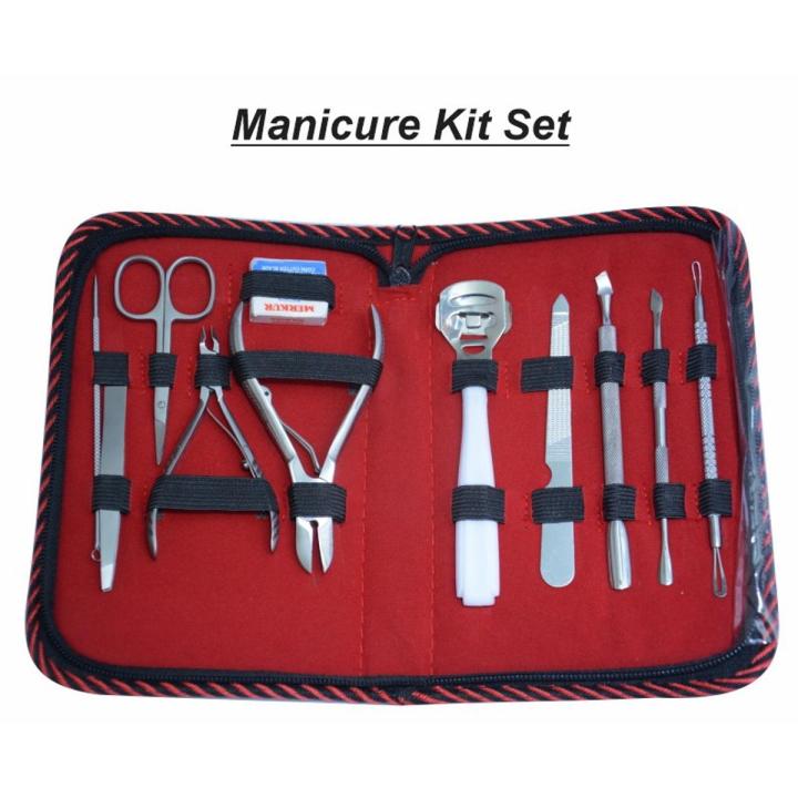 11PCS Manicure kit, professional Manicure tools, Foot care tools, dead skin remover, Callus remover, -Stainless Steel (Leather Pouch)