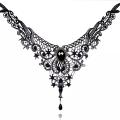 Black Lace Gothic Retro Statement Pendant Necklaces for Women Choker Necklaces Jewelry. 