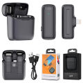 J11 Wireless Lavalier Microphone with Noise Reduction for iPhone & Android, Type C, Charging Case (Single Mic). 