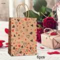 6Pcs Valentine's Day Gift Bag Durable Valentines Day Gifts for Her Handbag for Presents Party Favors. 