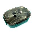 ARSH- Stainless Steel Lunch Box with Spoon 3-Compartments SUS304 Vacuum Inner Compartments Lunch Box. 