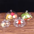 Transparent Dust-proof Creative Acrylic Round Dish Dessert Storage Tray Food Cover Fruit Display Holder Dust-Proof Food Cover Cake Bread Plate. 