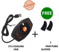 X13/N1 Universal Mobile Cooling Radiator Cooler Fan PUBG Gamepad Trigger Controller + Pubg 1 Pair Of Pubg Trigger Thumb Gloves For IOS & Android Phone. 