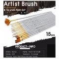 G15 15Pcs Paint Brush Different Shape Nylon Hair Brush Set For Painting. 