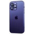 IPhone 13 Pro Max  Matte Glass Cover | Deep Purple AG Frosted Glass Border Case With Camera Protection with Soft Silicone Border for Apple iPhone 13 Pro Max. 